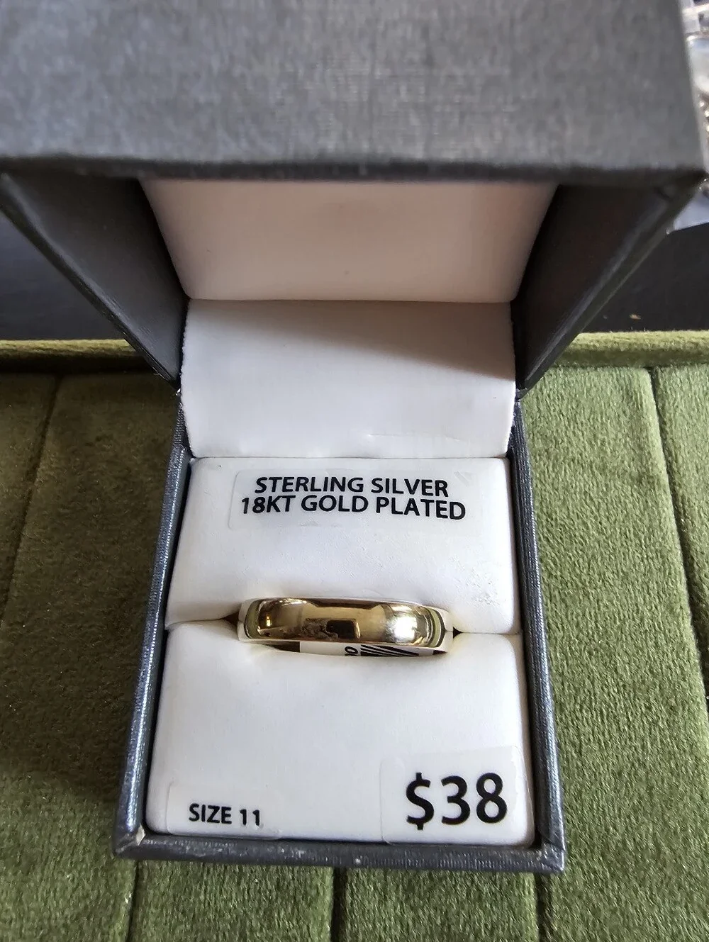 Mens 18k Gold Plated Ring Size 11